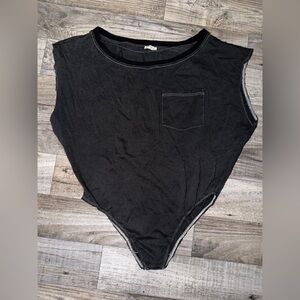 Free People Black bodysuit Top